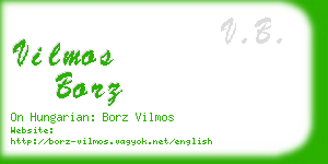 vilmos borz business card